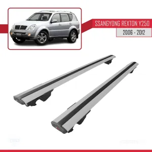 Ssangyong Rexton 2006-2012 Arası ile uyumlu HOOK Model Anahtar Kilitli Ara Atkı Tavan Barı GRİ thumb 4
