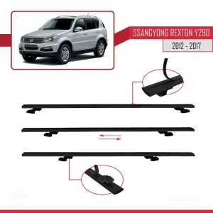 Ssangyong Rexton (Y290) 2012-2017 Arası ile uyumlu Basic Model Ara Atkı Tavan Barı SİYAH 3 ADET thumb 5