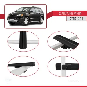 Ssangyong Kyron 2006-2014 Arası ile uyumlu Basic Model Ara Atkı Tavan Barı SİYAH 3 ADET thumb 4