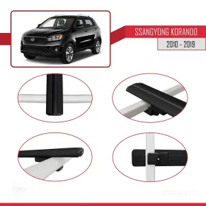 Ssangyong Korando (C) 2010-2019 Arası ile uyumlu Basic Model Ara Atkı Tavan Barı SİYAH 3 ADET thumb 4