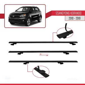 Ssangyong Korando (C) 2010-2019 Arası ile uyumlu Basic Model Ara Atkı Tavan Barı SİYAH 3 ADET thumb 5