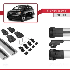 Ssangyong Korando (C) 2010-2019 Arası ile uyumlu ACE-1 Ara Atkı Tavan Barı GRİ thumb 5