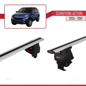 Ssangyong Actyon 2005-2010 Arası ile uyumlu ACE-4 Ara Atkı Tavan Barı GRİ thumb 3