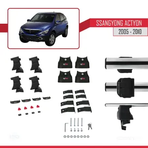 Ssangyong Actyon 2005-2010 Arası ile uyumlu ACE-4 Ara Atkı Tavan Barı GRİ thumb 4