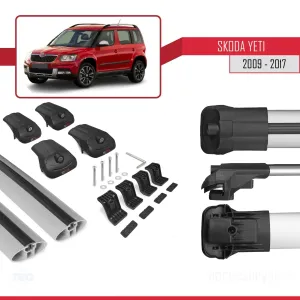 Skoda Yeti 2009-2017 Arası ile uyumlu ACE-1 Ara Atkı Tavan Barı GRİ thumb 5