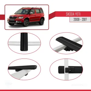 Skoda Yeti 2009-2017 Arası  ile uyumlu Basic Model Ara Atkı Tavan Barı SİYAH 3 ADET thumb 4