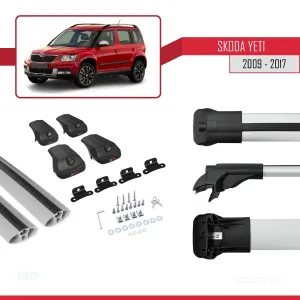 Skoda Yeti 2009-2017 Arası  ile uyumlu ACE-1 Ara Atkı Tavan Barı GRİ thumb 5