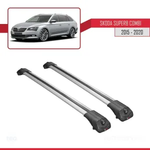 Skoda SuperB COMBI 2015-2020 Arası ile uyumlu ACE-1 Ara Atkı Tavan Barı GRİ thumb 3