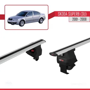 Skoda Superb (3U) 2001-2008 Arası ile uyumlu ACE-4 Ara Atkı Tavan Barı GRİ - Görsel 3