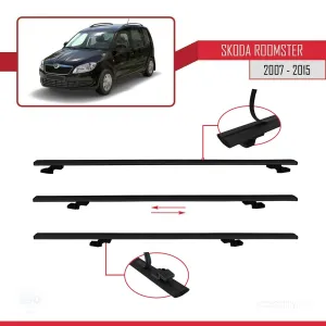 Skoda Roomster 2007-2015 Arası ile uyumlu Basic Model Ara Atkı Tavan Barı SİYAH 3 ADET thumb 5