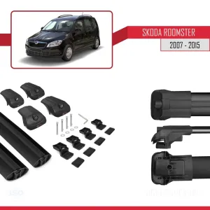 Skoda Roomster 2007-2015 Arası ile uyumlu ACE-1 Ara Atkı Tavan Barı SİYAH thumb 5