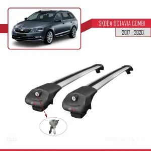 Skoda Octavia COMBİ 2017-2020 Arası ile uyumlu ACE-1 Ara Atkı Tavan Barı GRİ thumb 4