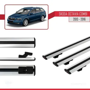 Skoda Octavia COMBI 2013-2016 Arası ile uyumlu Basic Model Ara Atkı Tavan Barı GRİ 3 ADET thumb 3
