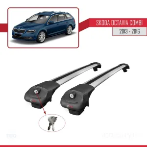 Skoda Octavia COMBI 2013-2016 Arası ile uyumlu ACE-1 Ara Atkı Tavan Barı GRİ thumb 4