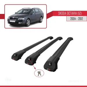 Skoda Octavia (1Z) 2004-2012 Arası ile uyumlu ACE-1 Ara Atkı Tavan Barı SİYAH 3 ADET BAR thumb 4