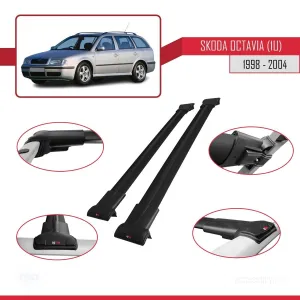 Skoda Octavia (1U) 1998-2004 Arası ile Uyumlu FLY Model Ara Atkı Tavan Barı SİYAH thumb 5