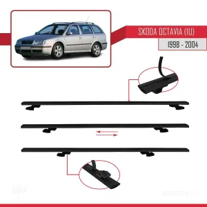 Skoda Octavia (1U) 1998-2004 Arası ile uyumlu Basic Model Ara Atkı Tavan Barı SİYAH 3 ADET thumb 5