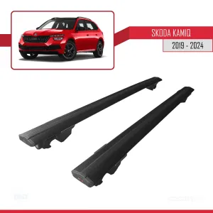 Skoda Kamiq 2019 ve Sonrası ile uyumlu HOOK Model Anahtar Kilitli Ara Atkı Tavan Barı SİYAH thumb 4