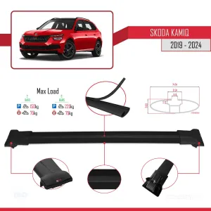 Skoda Kamiq 2019 ve Sonrası ile Uyumlu FLY Model Ara Atkı Tavan Barı SİYAH thumb 4