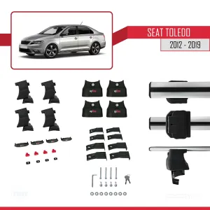 Seat Toledo 2012-2019 Arası ile uyumlu ACE-4 Ara Atkı Tavan Barı GRİ thumb 4