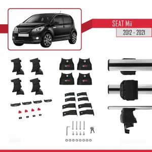 Seat Mii 2012-2021 Arası ile uyumlu ACE-4 Ara Atkı Tavan Barı GRİ - Görsel 4
