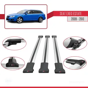Seat Exeo 3R9 2009-2013 Arası ile uyumlu FLY Model Ara Atkı Tavan Barı GRİ 3 ADET BAR thumb 5