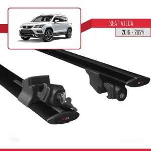 Seat Ateca 2016 ve Sonrası ile uyumlu HOOK Model Anahtar Kilitli Ara Atkı Tavan Barı SİYAH thumb 5