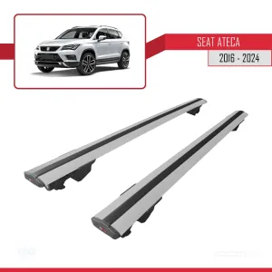 Seat Ateca 2016 ve Sonrası ile uyumlu HOOK Model Anahtar Kilitli Ara Atkı Tavan Barı GRİ thumb 4