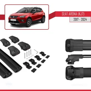 Seat Arona (KJ7) 2017 ve Sonrası ile uyumlu ACE-1 Ara Atkı Tavan Barı SİYAH - Görsel 5