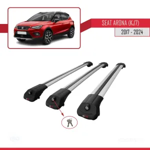 Seat Arona (KJ7) 2017 ve Sonrası ile uyumlu ACE-1 Ara Atkı Tavan Barı GRİ 3 ADET BAR - Görsel 4