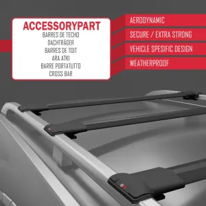 Seat Alhambra 2010-2022 Arası ile Uyumlu FLY Model Ara Atkı Tavan Barı SİYAH 3 ADET BAR thumb 5