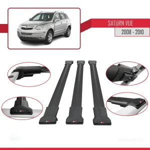 Saturn Vue Opel Antara 2008-2010 Arası ile Uyumlu FLY Model Ara Atkı Tavan Barı SİYAH 3 ADET BAR thumb 5