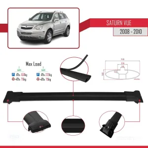 Saturn Vue Opel Antara 2008-2010 Arası ile Uyumlu FLY Model Ara Atkı Tavan Barı SİYAH thumb 4