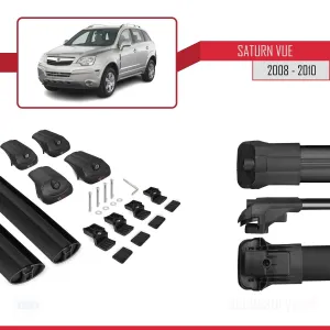 Saturn Vue Opel Antara 2008-2010 Arası ile uyumlu ACE-1 Ara Atkı Tavan Barı SİYAH thumb 5