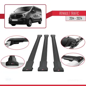 Renault Trafic 2014 ve Sonrası ile uyumlu FLY Model Ara Atkı Tavan Barı SİYAH 3 ADET BAR thumb 5