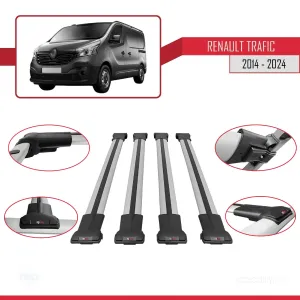 Renault Trafic 2014 ve Sonrası ile uyumlu FLY Model Ara Atkı Tavan Barı GRİ 4 ADET BAR thumb 5