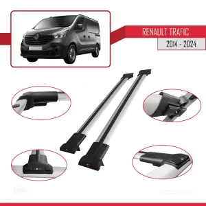 Renault Trafic 2014 ve Sonrası ile Uyumlu FLY Model Ara Atkı Tavan Barı GRİ thumb 3