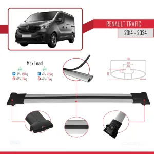 Renault Trafic 2014 ve Sonrası ile Uyumlu FLY Model Ara Atkı Tavan Barı GRİ thumb 4
