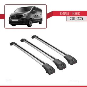 Renault Trafic 2014 ve Sonrası ile uyumlu ACE-1 Ara Atkı Tavan Barı GRİ 3 ADET BAR thumb 3