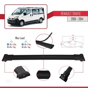 Renault Trafic 2001-2014 Arası ile uyumlu FLY Model Ara Atkı Tavan Barı SİYAH thumb 4