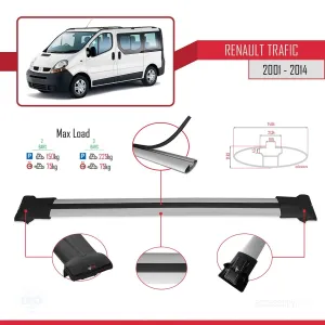 Renault Trafic 2001-2014 Arası ile uyumlu FLY Model Ara Atkı Tavan Barı GRİ thumb 4