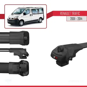 Renault Trafic 2001-2014 Arası ile uyumlu ACE-1 Ara Atkı Tavan Barı SİYAH 4 ADET BAR thumb 5
