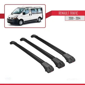 Renault Trafic 2001-2014 Arası ile uyumlu ACE-1 Ara Atkı Tavan Barı SİYAH 3 ADET BAR thumb 3
