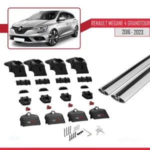 Renault Megane GRANDTOUR 2016-2023 Arası ile uyumlu ACE-2 Ara Atkı Tavan Barı GRİ thumb 5