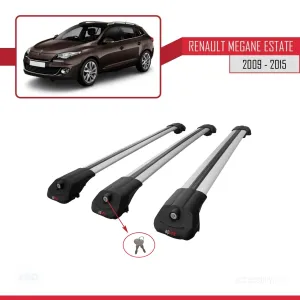 Renault Megane GRANDTOUR 2009-2015 Arası ile uyumlu ACE-1 Ara Atkı Tavan Barı GRİ 3 ADET BAR thumb 4
