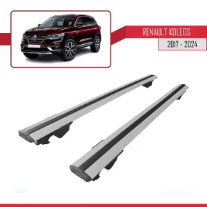 Renault Koleos 2017 ve Sonrası ile uyumlu HOOK Model Anahtar Kilitli Ara Atkı Tavan Barı GRİ thumb 4