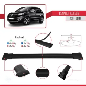 Renault Koleos 2011-2016 Arası ile uyumlu FLY Model Ara Atkı Tavan Barı SİYAH thumb 4