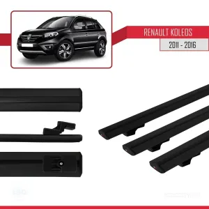 Renault Koleos 2011-2016 Arası ile uyumlu Basic Model Ara Atkı Tavan Barı SİYAH 3 ADET - Görsel 3