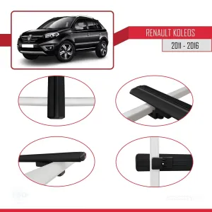 Renault Koleos 2011-2016 Arası ile uyumlu Basic Model Ara Atkı Tavan Barı SİYAH 3 ADET - Görsel 4