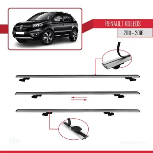 Renault Koleos 2011-2016 Arası ile uyumlu Basic Model Ara Atkı Tavan Barı GRİ 3 ADET thumb 5
